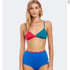 Solid & Striped The Brigitte Triangle Top In Grenadine Spruce Baltimora